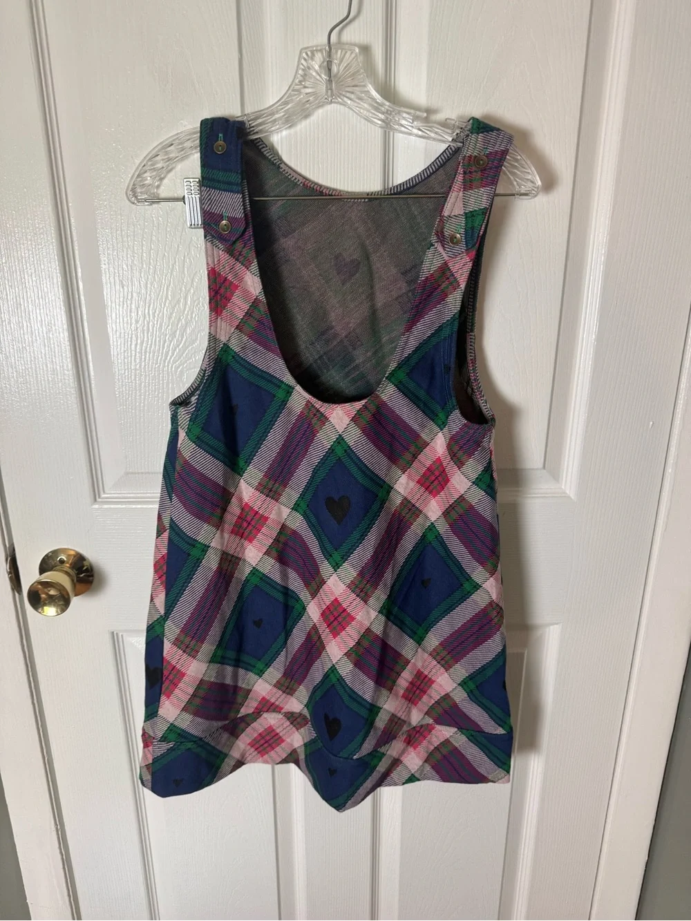 Free People Carven Plaid Mini Dress in Berry Combo S
